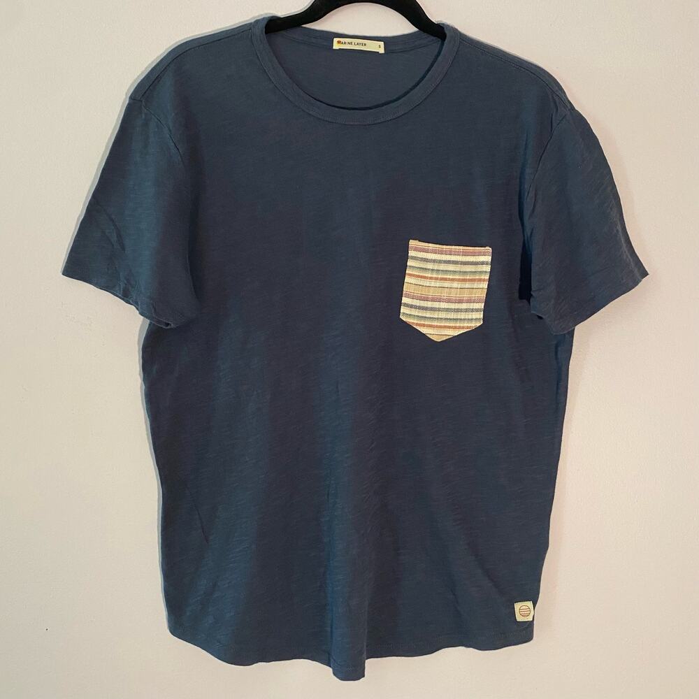 Marine Layer Men's size Small Navy Blue Short Sleeve T-Shirt Lightweight